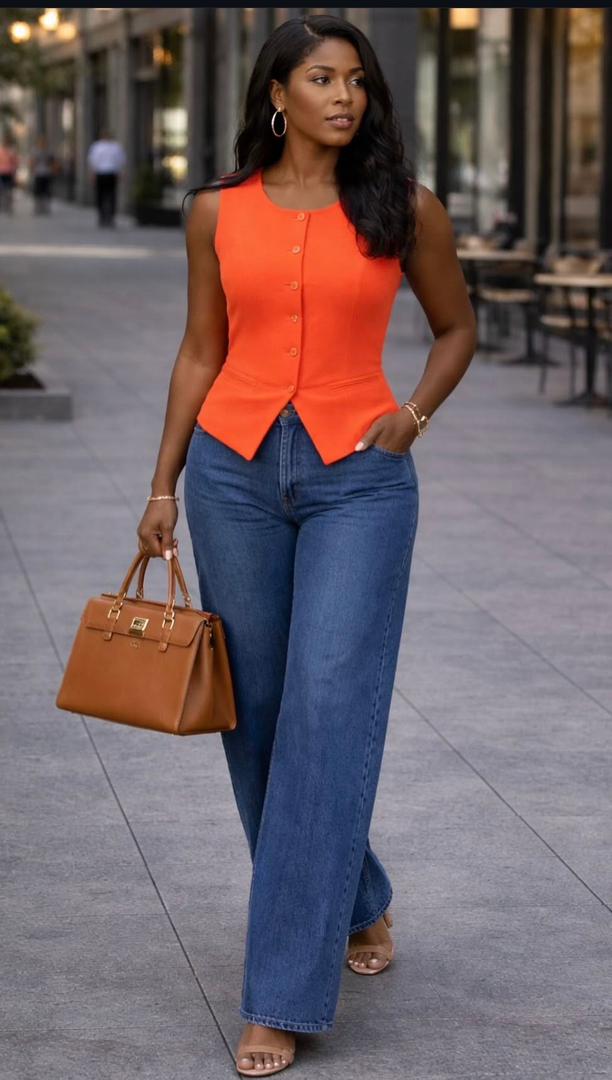 Orange cotton top